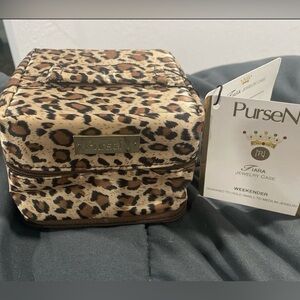 Pursen Jewelry Case Tiara Weekender Cheetah Print
